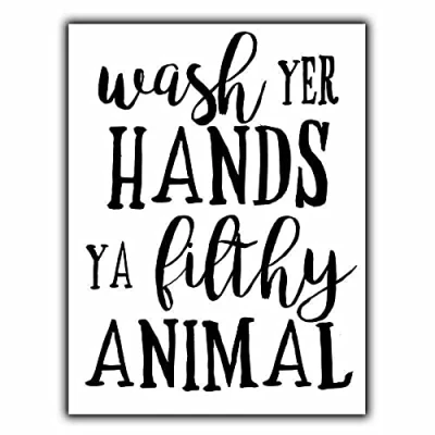 Image of MATLPATS Sign Metal Plaque Wash Your Hands You Filthy Animal Humorous Bathroom Notice 6x8 Inch