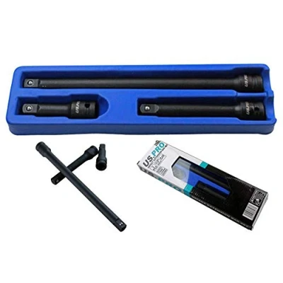 Image of US Pro 3 Piece 1/2&quot; Inch Drive Impact Extension Bar Set BER1415