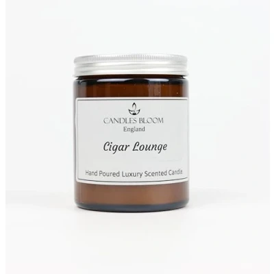 Image of Cigar Lounge 180ml Amber Jar Scented Candle 35 Hour Burn Time Eco &amp; Vegan Friendly