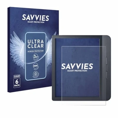 Image of Savvies 6 Pack Screen Protector compatible with Kobo Libra H2O / Colour 2024 Protection Film Clear