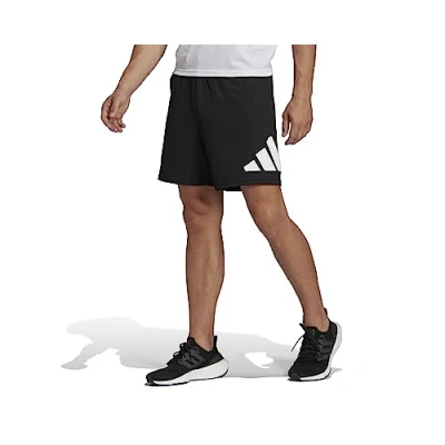 Image of adidas Men&#039;s Train Essentials Logo Training Shorts, Black/White, XL 7 inch