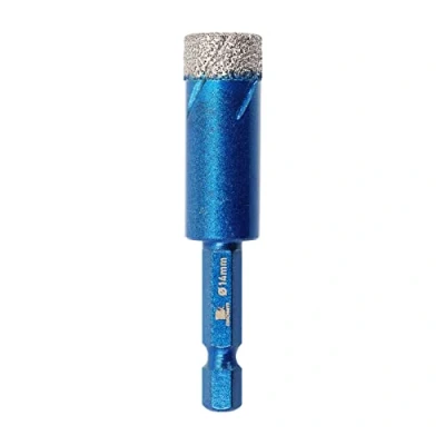 Image of Diamond Drill Bit 14mm,BRSCHNITT 3/5 InchDiamond Hole Saw for Porcelain Tile Ceramic Stone Granite Marble,Hex Shank Dry Drilling Core Set