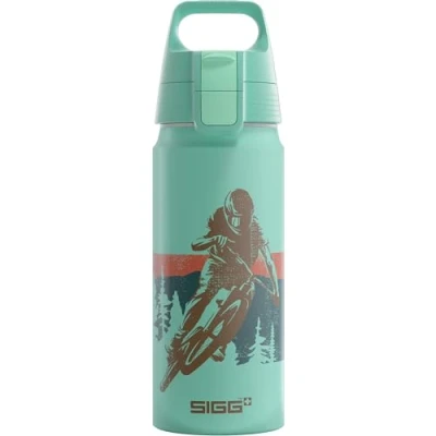 Image of Sigg Aluminium Water Bottle For Kids WMB ONE Race Suitable Carbonated Drinks Leakproof Lightweight BPA Free Climate Neutral Certified School &amp; Sports Glacier 0.6L