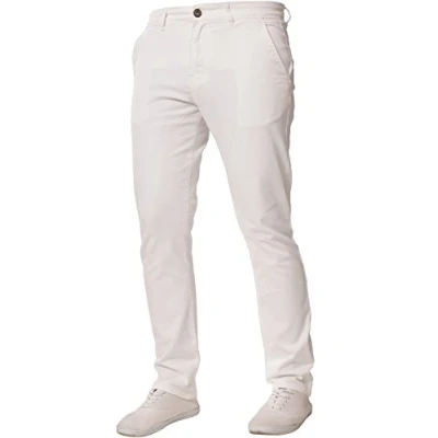 Image of Enzo Men&#039;s EZ348 DF Skinny Jeans, White (White White), W38/L30 (Size:38 S)