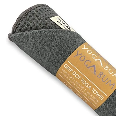 Image of Yogabum Grip Dot Yoga Mat Towels Non Slip Eco Towel (Slate Grey)