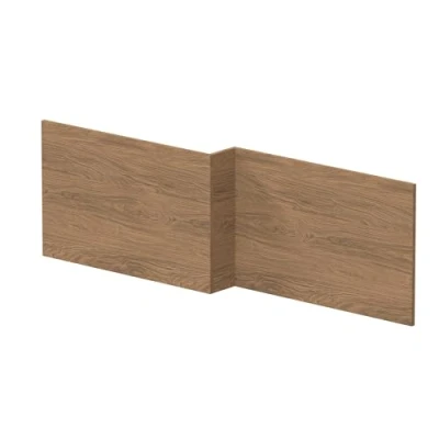 Image of 1700mm Square L Shape Shower Bath Front Panel Antique Oak