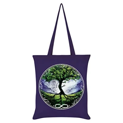 Image of Grindstore Spiritual Tree Of Life Tote Bag Purple 38x42cm