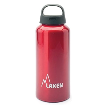 Image of Laken Classic Aluminum Water Bottle, Wide Mouth with Screw Cap and Loop, BPA Free, Made in Spain, 20oz, Red