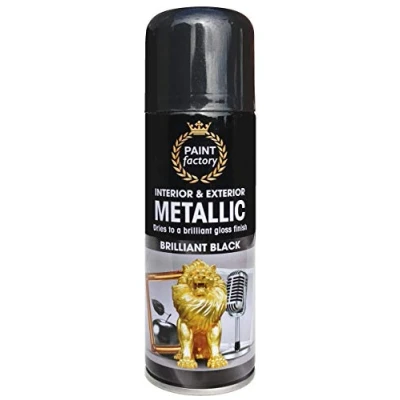 Image of Paint Factory Black Metallic Paint, 200 ml