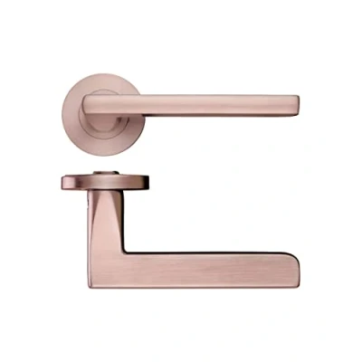 Image of Venice Door Lever Screw On Rose Gold