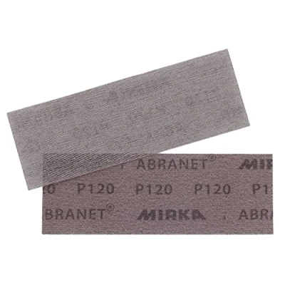 Image of Mirka Abranet net sandpaper strips 80x230mm / Hook &amp; loop Grit P120 3 pcs AE175F0312SL for dust free sanding of wood, walls, metal, aluminium, stainless steel, filler, varnish, plastic.