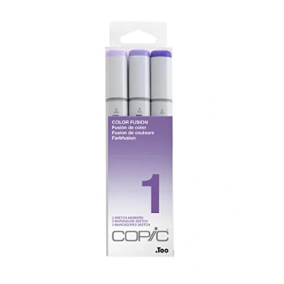 Image of COPIC Sketch Coloured Marker Pen Set of 3 Color Fusion 1, For Art &amp; Crafts, Colouring, Graphics, Highlighter, Design, Anime, Professional Beginners, Supplies Colouring Books