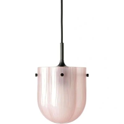 Image of GUBI Seine pendant light, antique brass, coral pink glass