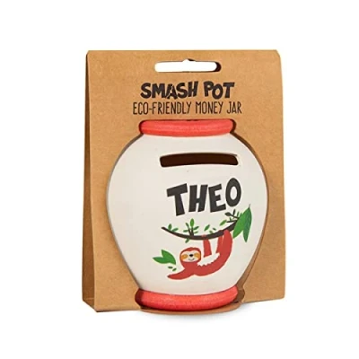 Image of History &amp; Heraldry Personalised Bamboo Smash Pot Money box (Theo)