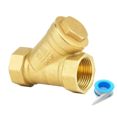 Image of Brass Y Strainer, 1/2&quot; Female Thread Shaped Strainer Filter Valve Connector for Water Oil Separation