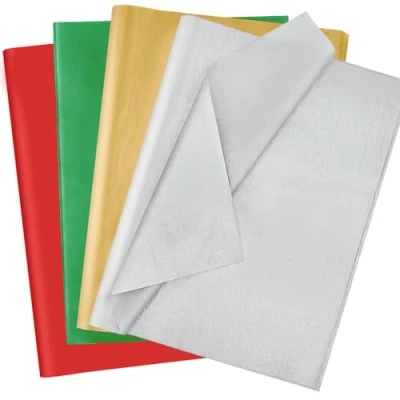 Image of Jwssor Red Green Gold Silver Tissue Paper,Christmas Paper,20sheets Xmas Paper,50x35cm Packing Gift Paper for Bags Christmas Crafts Birthday Party