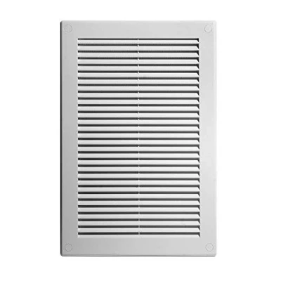 Image of White Air Vent Grille with Anti Insect Mesh or Fly Screen and Screw Covers Cover for Inside Outside of The Building (200mm x 300mm)