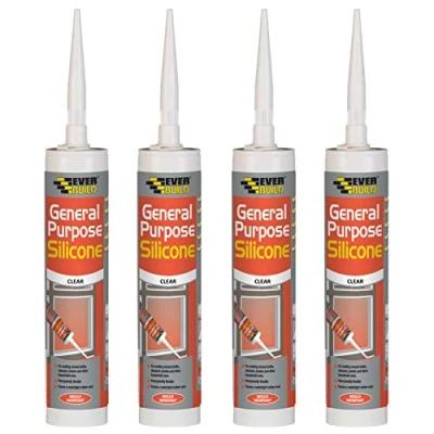 Image of Everbuild 4 X General Purpose Silicone Clear 310ml EVBGPSCL