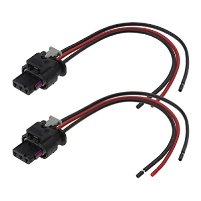 Image of ECSiNG 2x 3 Pin Parking Sensor Plug Replacement Pigtail Wiring Harness Adapter 4F0973703 4H0973703 Compatible with VW Passat Jetta Golf Beetle Audi A3 A4 A6 Skoda Seat 13.5cm