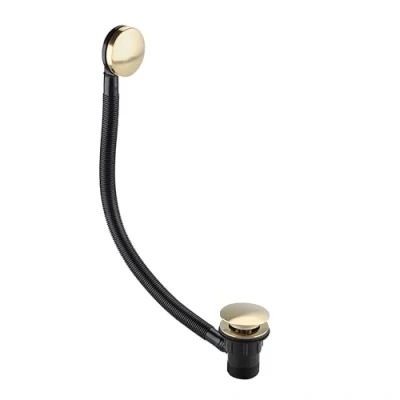 Image of Bristan W BATH03 BB Round Clicker Bath Waste, Brushed Brass