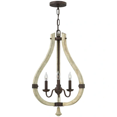 Image of Middlefield Chandelier 3 Light Iron Rust Finish, E14
