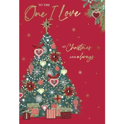 Image of Embellished One I Love Luxury Lavish Keepsake Large Christmas Greeting Card XLB060E