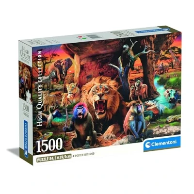 Image of Clementoni Jigsaw Puzzle The Tribal Society 1500 Pieces Compact Box, For Adults 14 99 Years, Gift Men/Women, Made In Italy, 31722