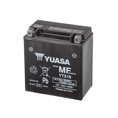Image of Yuasa YTX16 12V Maintenance Free Battery