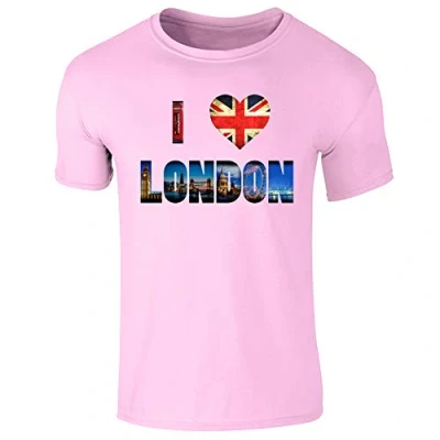 Image of I Love London Tourist Landmarks Mens T Shirt Light Pink (L)