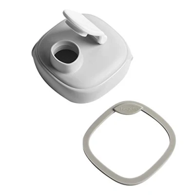 Image of Hegen PCTO Drinking Spout Flip Lid for Toddler Bottle BPA, BPS, PVC, and Phthalates Free, Leak Proof, Lightweight, Lid, Twist to Open, Press Close Design, Easy Clean (Grey)