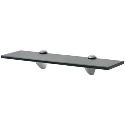 Image of vidaXL Floating Shelf Tempered Glass 40x10 cm Modern Style Wall for Living Room, Bedroom or Bathroom, Transparent