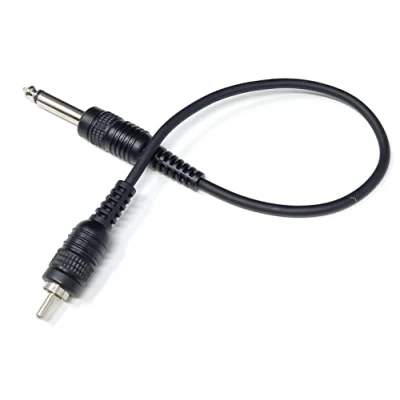 Image of DRUT 30cm short 6.35mm (1/4&quot;) Mono Jack Plug to RCA Phono Audio Male Lead Cable 1ft