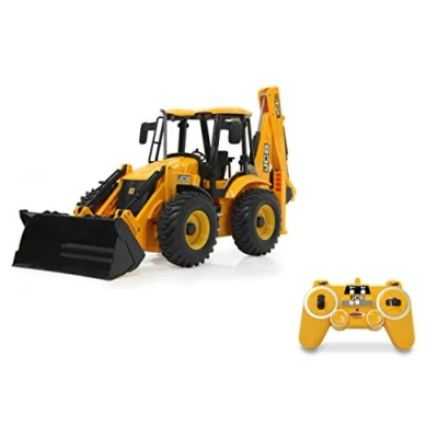 Image of JAMARA 404980 JCB Loader 1:20 2.4GHz, Lift/Lower/tilt, Boom and Rear Shovel Excavator Manual, 2 Wheel Drive, Realistic Engine Sound (can be Switched Off), Yellow, One Size