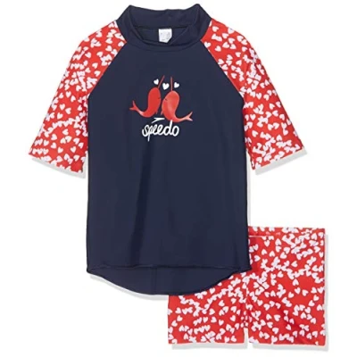Image of Speedo Girls Top Set, Splashmaster Navy/Risk Red, 5YRS