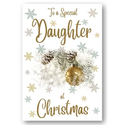 Image of Second Ave Daughter Christmas Gold Bauble Xmas Holiday Festive Greetings Card