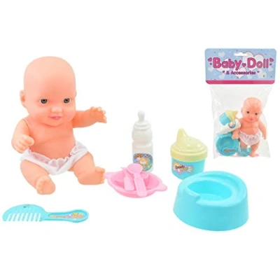 Image of KandyToys Baby Doll &amp; Accessories Playset With Travel Bag Kids Toys Set