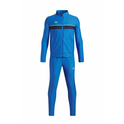 Image of Under Armour Boys&#039; Challenger Tracksuit, Lightweight and Durable Top Jogging Bottoms, Tracksuit for Sports, PE Casual Wear,Blue Atlantis / High Vis Yellow,YXL