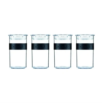 Image of BODUM K11827 01SA Storage Jar, Black, 0.25 l, Set of 4