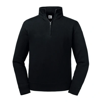 Image of Russell Athletic Mens Authentic Quarter Zip Sweatshirt (Black) Size X Large