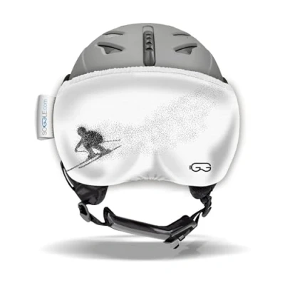 Image of Soggle Vizor Visor Protection for Helmets (Ski Helmets), Colour: Black &amp; White Racer