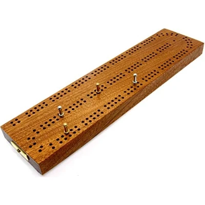 Image of Continuous 2 track hardwood British cribbage board 30cm (12&quot;)