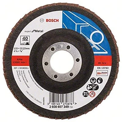 Image of Bosch 2608607349 22 mm Metal Flap Disc for Angle Grinders