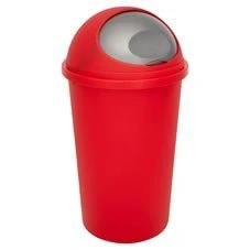 Image of Red Colour 25L Bullet Top Bin / Dustbin Rubbish Kitchen Home Plastic Waste 25 Litres