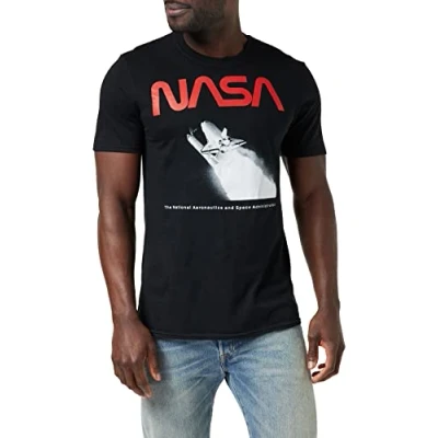 Image of Nasa Men&#039;s Flight T Shirt, Black, XX Large