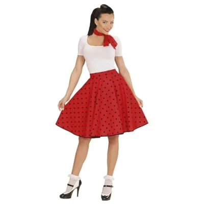 Image of Widmann 10106864 Halloween Costume Set 50s Lady, Solid, red, Standard Size