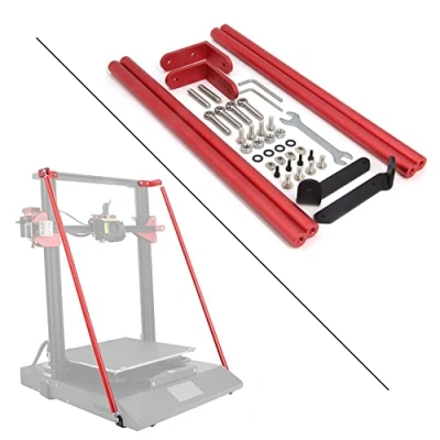 Image of Zeberoxyz Red Supporting Rod Set only for CR 10S Pro/CR Pro V2 3D Printer, DIY Upgrade Printer Supply Parts Creality (616MM)