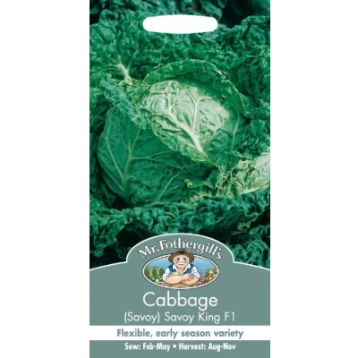 Image of Mr Fothergill&#039;s 24827 Vegetable Seeds, Cabbage Savoy King F1
