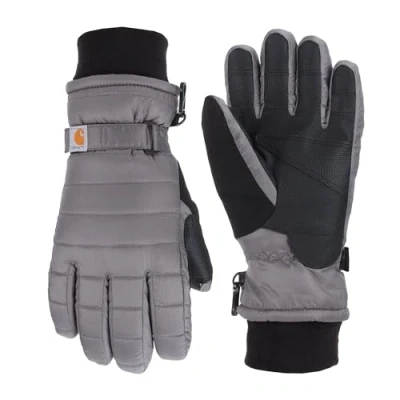 Image of Carhartt Women&#039;s Quilts Insulated Glove with Waterproof Wicking Insert Cold Weather, Charcoal, S