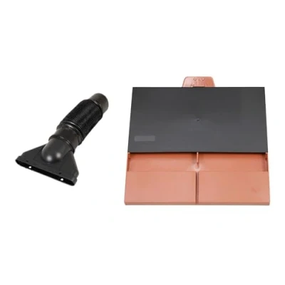 Image of Klober Uni Plain Tile Vent Terracotta + Adaptor Flexi to 100mm