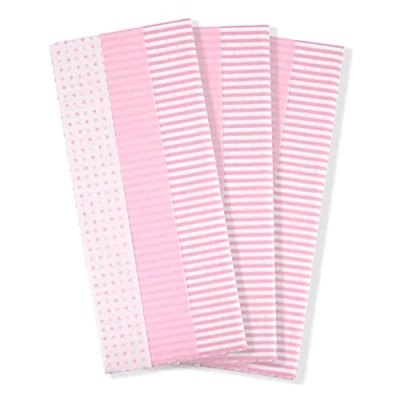 Image of Eurowrap Pink Patten Tissue Paper Pack of 6 Sheets 3 Designs